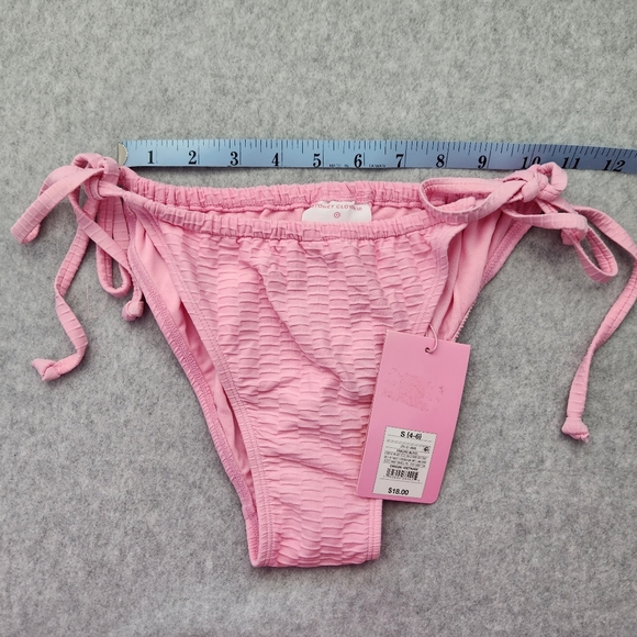 Stoney Clover Lane x Target NWT Women's Pink Textured String Bikini Bottom Sz S - Picture 4 of 9